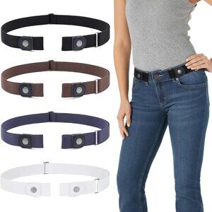 Stretch Elastic No Buckle Belt Pack for Women Men Adjustable Casual Wear